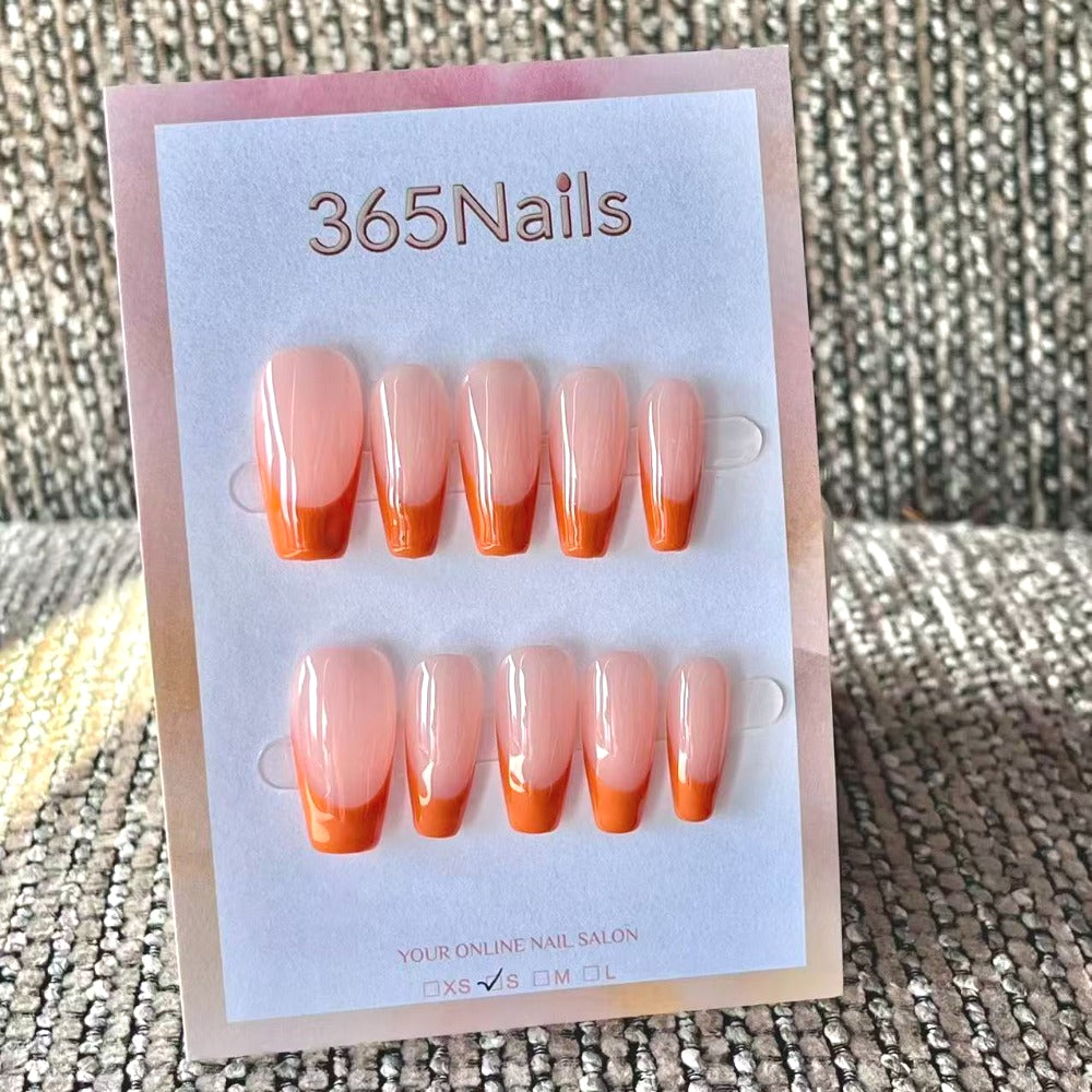 Handmade French patch manicure, multi-color and multi-reusable full coverage fake nail set