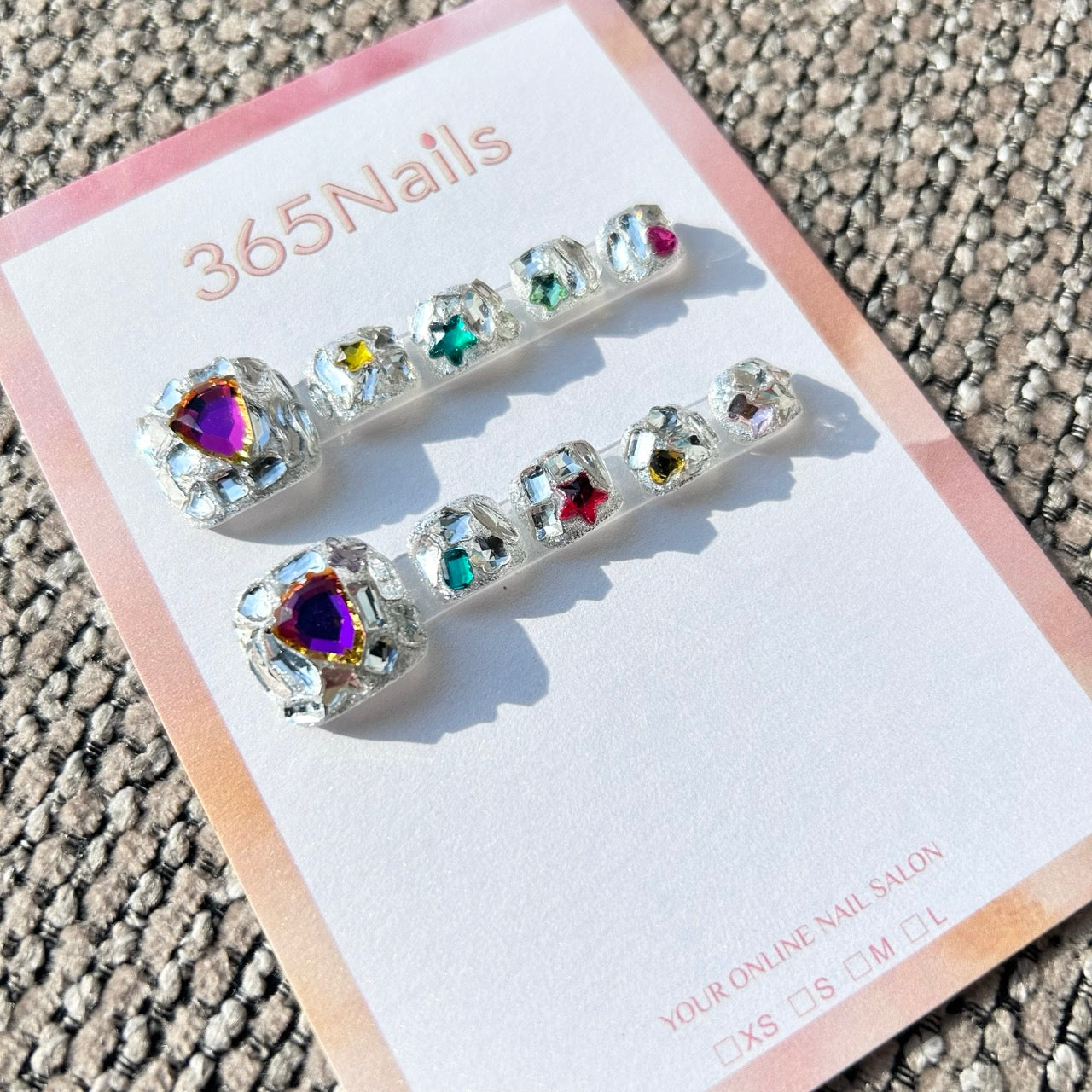 365nails: "crystal kaleidoscope" – handmade press-on pedicure