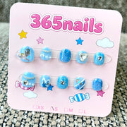 365nails: "Blue Candy" – 3D Handcrafted Sweet Style Short Square Nails