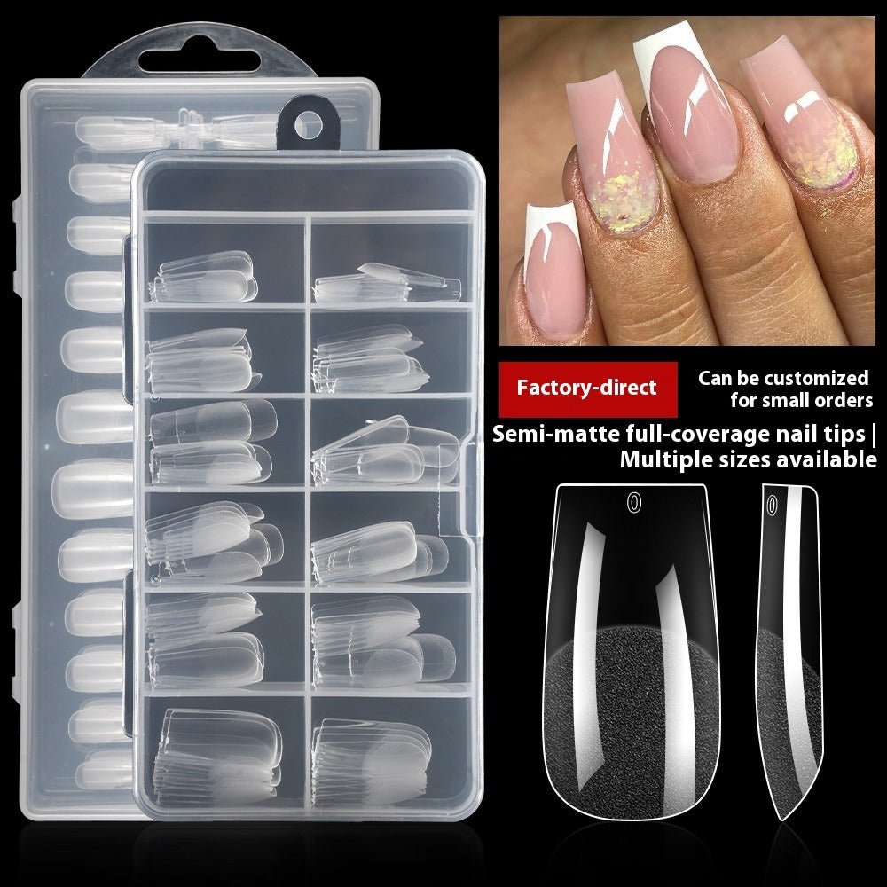 Nail Tips Explosive press on nails pads, transparent semi-sand and seamless square free grinding 240 boxed patch nail pads
