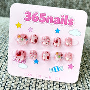 365nails: "Sweet Peppermint Dreams" – 3D Candy & Heart Handmade Short Square Nails