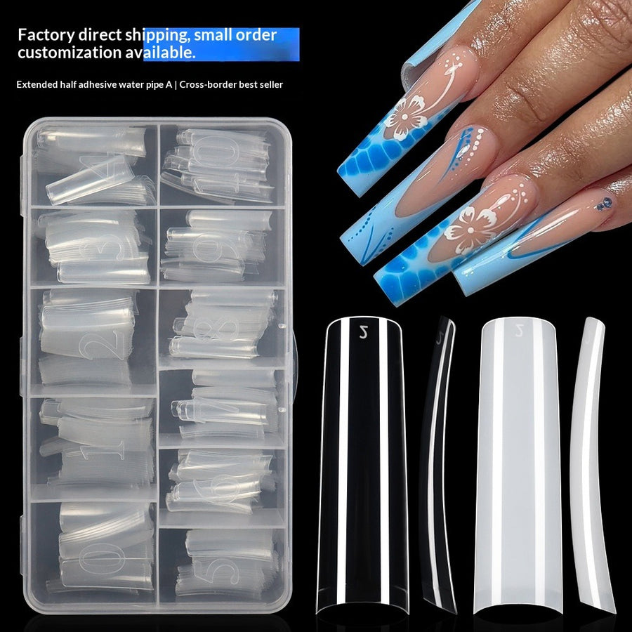 Drama Collection: "Extended Tube" – Extra Long Half-Cover Tube Nail Tips
