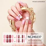 Semi-Cured Gel Nail Strips Gradient French Soft Pink Glossy Set (MOQ=3)