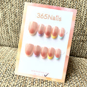 365nails: "Pastel Aura" – 블러시 그라데이션 & 컬러풀 프렌치 수제 숏 오벌형 네일
