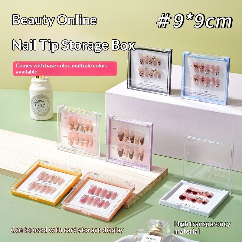 Clear Square Press On Nail Storage Display Box