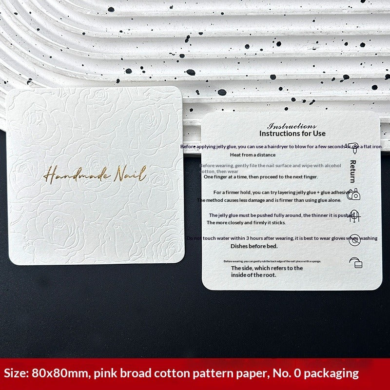 Embossed Cotton Paper Display Cards for Press On Nails (MOQ=50)