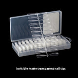 Nail Tips Nail piece transparent full sticker half sand 240 pieces boxed, light and seamless nail art trapezoidal free matte patch fake nail