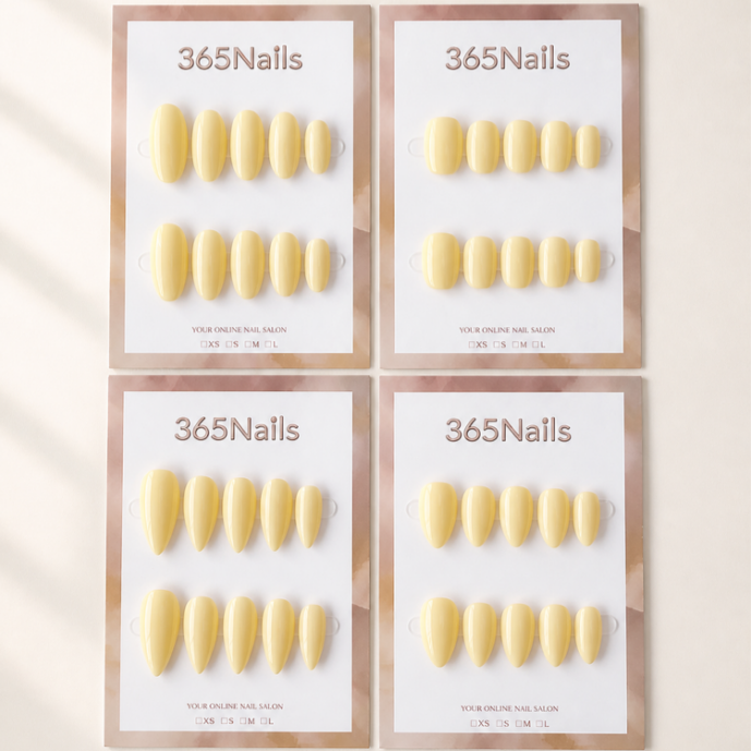 "Butter Cream" – Solid Color Handmade Nails (8 Shapes Available)
