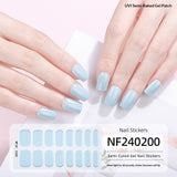 Semi-Cured Gel Nail Strips Colorblock Glitter Shimmer Glossy Design (MOQ=3)