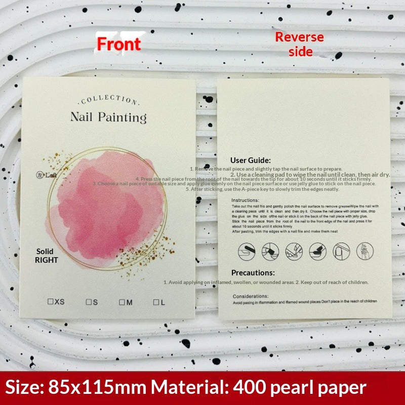 Pearl Finish Display Cards for Handmade Press On Nails (MOQ=50)