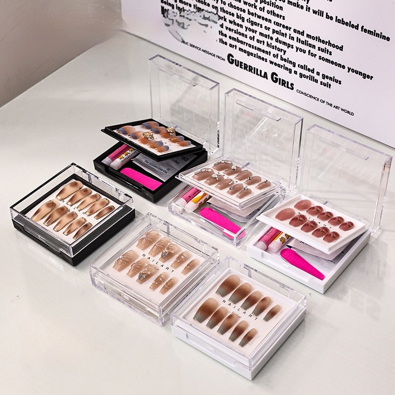 Double-layer press on nails storage box wholesale
