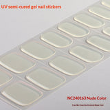 Semi-Cured Gel Nail Strips Minimal Solid Color Glossy Design (MOQ=3)