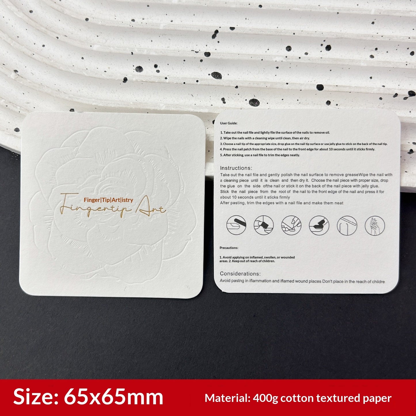Embossed Gold Foil Display Cards for Press On Nails (MOQ=50)