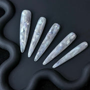 Iridescent Flake Stiletto Press-On Nails