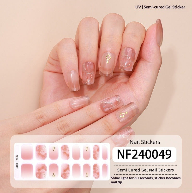 Semi-Cured Gel Nail Strips 3D Foil Shine Glam Emboss Effect (MOQ=3)