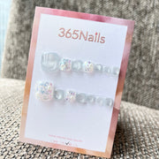 365nails: "ice clear iridescent glitter" – handmade press-on pedicure