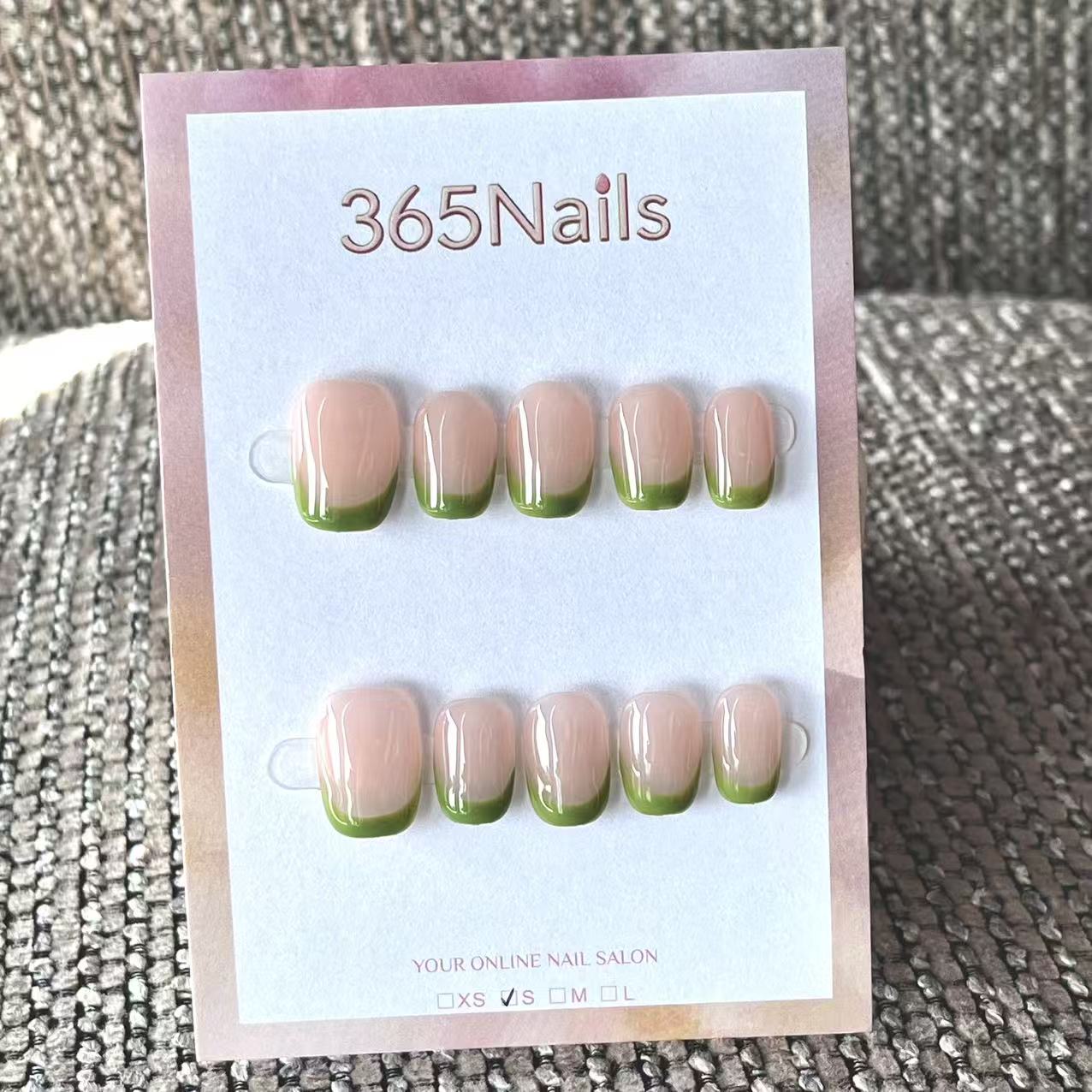 Handmade French patch manicure, multi-color and multi-reusable full coverage fake nail set