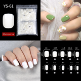 Nail Tips New French press on nails piece,  half sticker full sticker fake nail nail patch extended press on nails piece