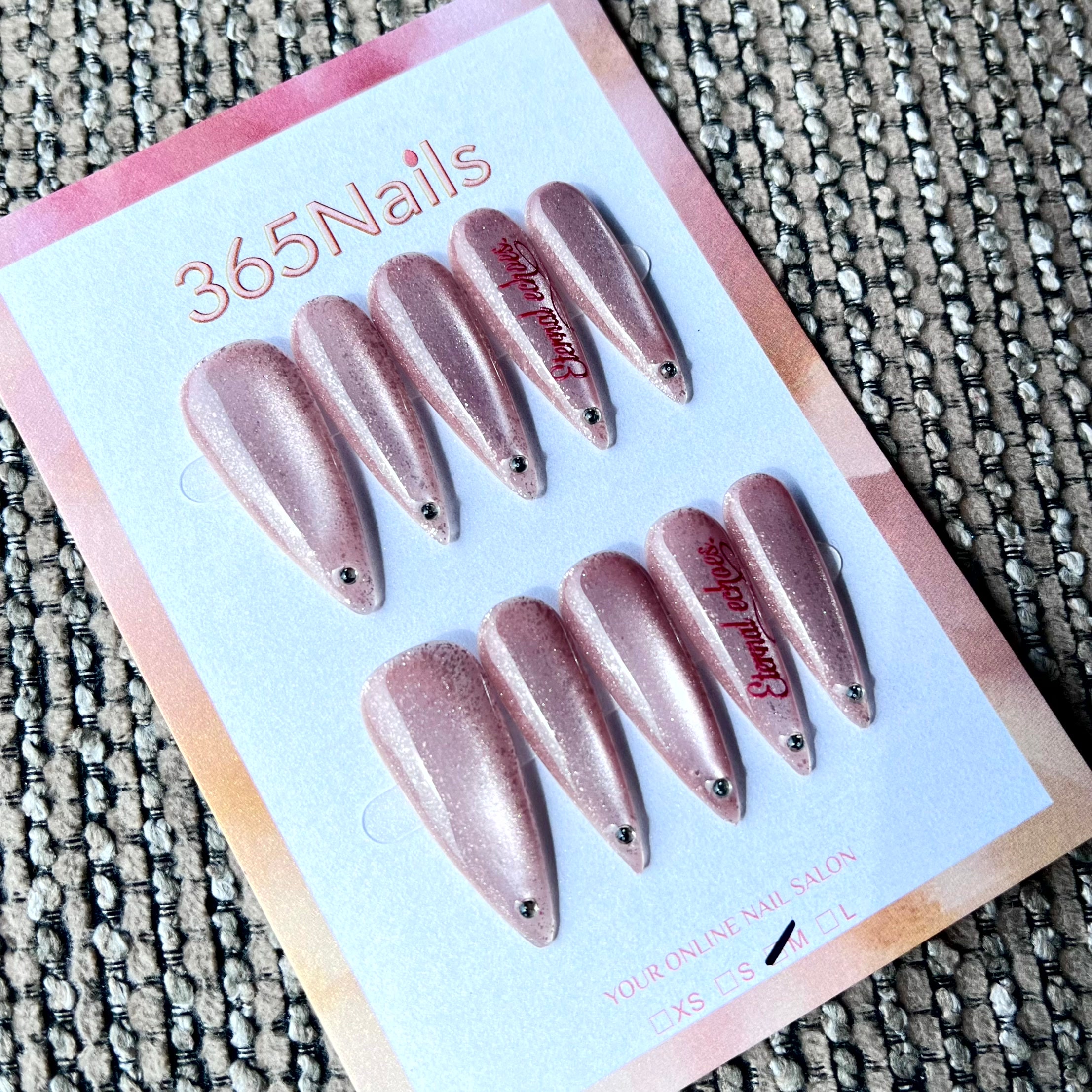365nails: "Échos Éternels Stiletto" – Ongles Stiletto Longs et Pointus Faits Main