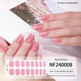 Semi-Cured Gel Nail Strips Solid Color Glossy Nude Burgundy Set (MOQ=3)