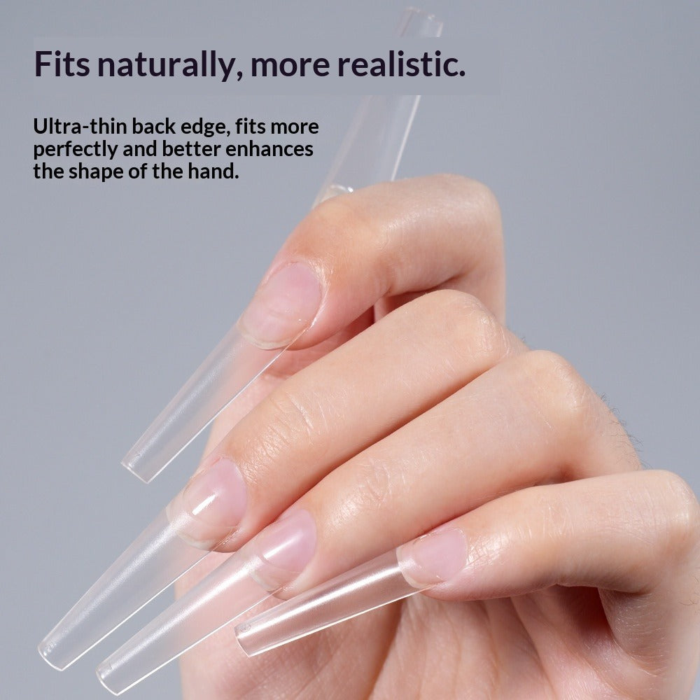 365nails: "Unhas Postiças Matte Half-cover" – Unhas Postiças Longas Coffin