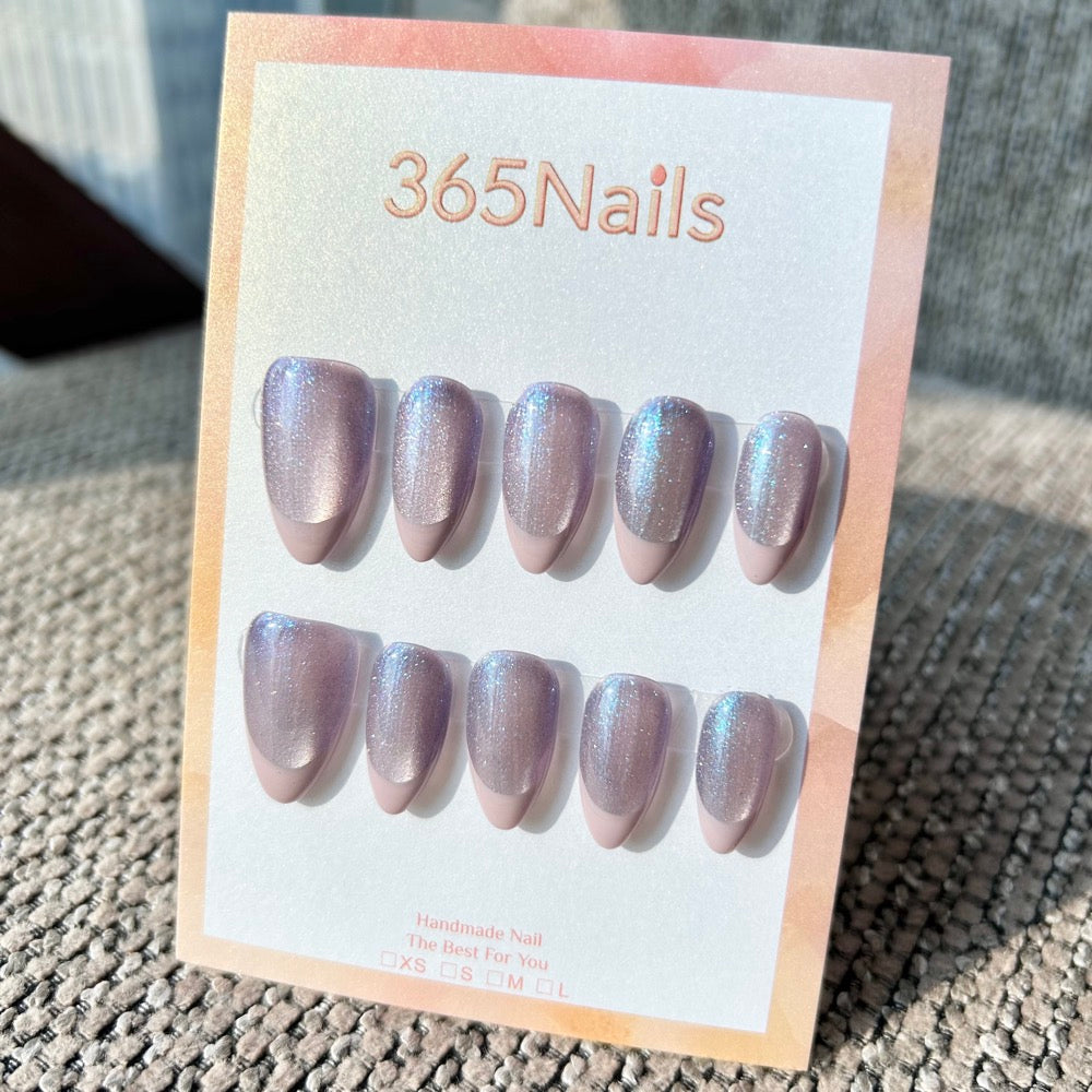 Classic & Cat Eye French Tip Press-On Nails Collection | Multi-Color & Glitter Options