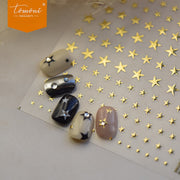 Gold Foil Gradient Star Collection: "Shiny Gradient Star" – 3D Embossed Nail Sticker