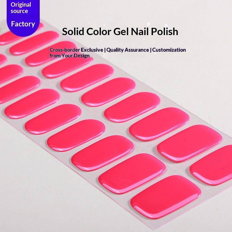 Semi-Cured Gel Nail Strips Solid Pearl Minimal Glossy Design (MOQ=3)