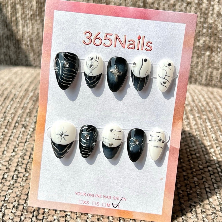 365nails: "Zodiac Star Sign" – Handmade Short Stiletto Press-On Nails