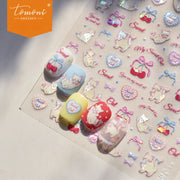 Sweet Kitten Collection: "Iridescent Sweet Kitten" – 3D Embossed Nail Sticker