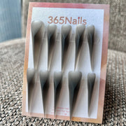 Unhas Postiças Fosco Sombra de Névoa Garra de Dragão Estilete｜Gradiente Cinza Fosco｜Série Dragão Artesanal Premium 365Nails