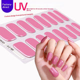 Semi-Cured Gel Nail Strips Minimal Solid Color Glossy Design (MOQ=3)