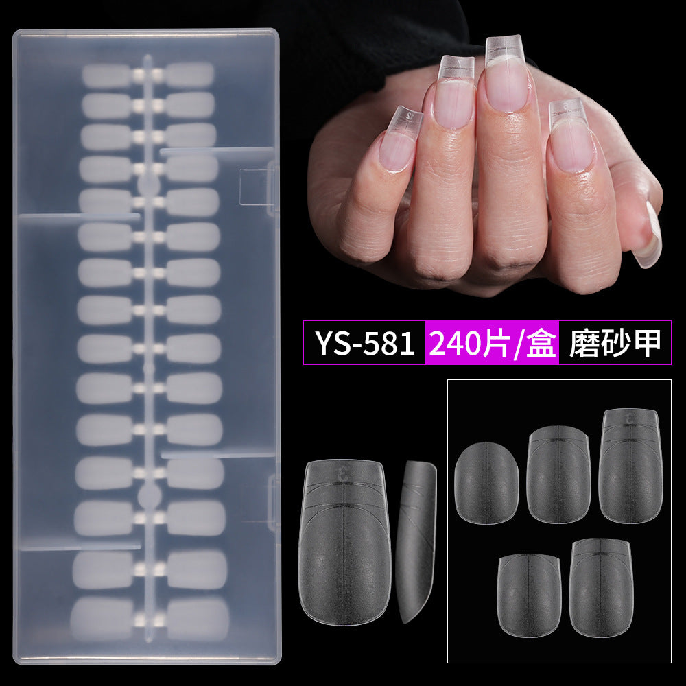 365nails: "No-File Matte Nail Tips with Guide Lines" – Short Square/Almond Nail Extensions