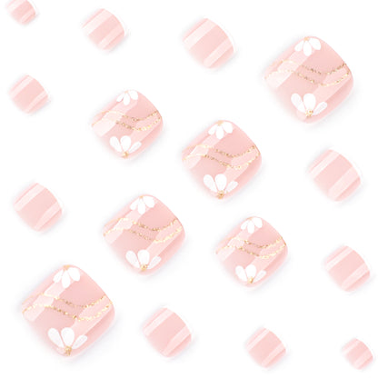 Small fresh white petals flower foot    removable toe Wearable toe｜365nails