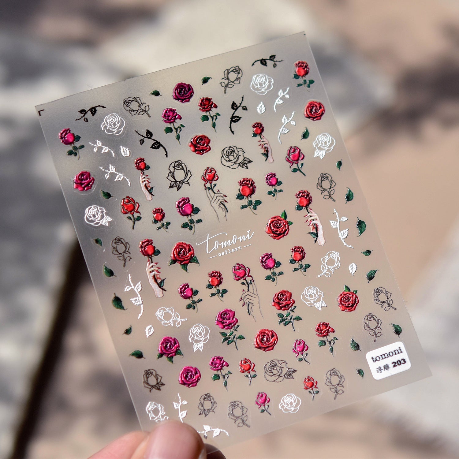 365nails: "Rose Aquarelle Rose" – Autocollants Nail Art
