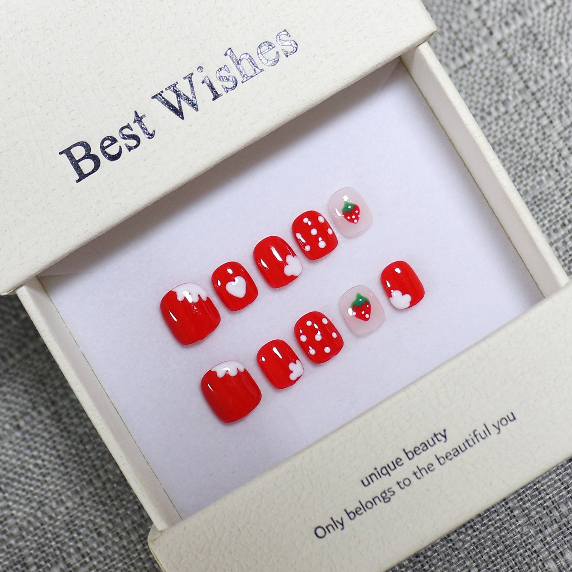 New handmade press-on nails cute cartoon fake nail flakes 3-12 years old