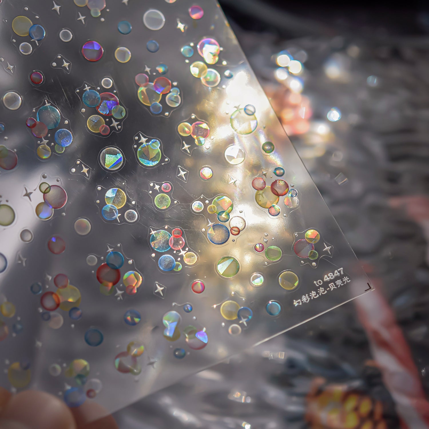 全息泡泡系列：「虹彩全息泡泡」– 3D 浮雕甲貼