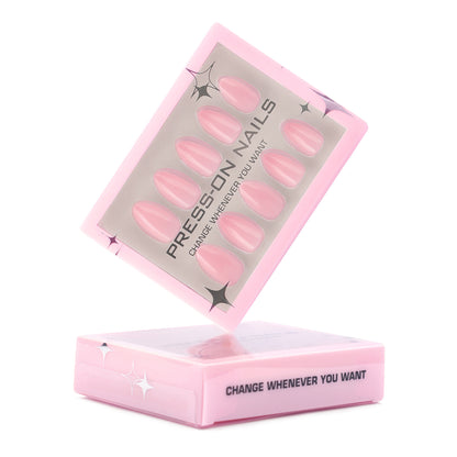 30 pieces of pink solid color press-on nails advanced sense box gel manicure fake nail short wearable nail customization｜365nails