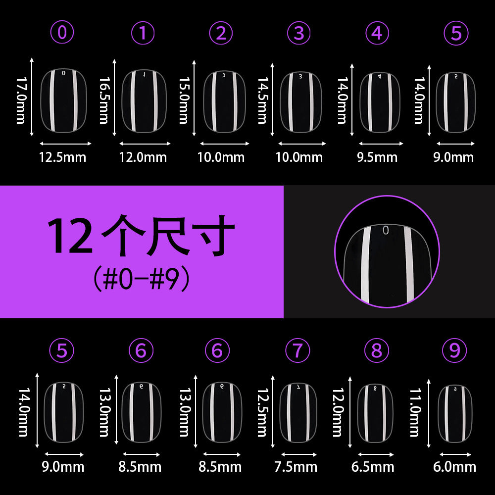 Nail Tips Children wear 120 nail pads, boxed transparent and seamless, fully pasted short nail pads to practice children's fake nails