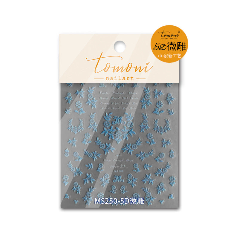 365nails: "5D Embossed White Grape & Vine" – Nail Art Stickers