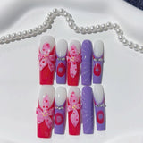Bold Floral Ombre Sculpted Press On Nails