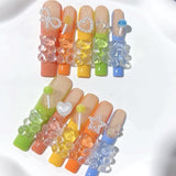 Colorful Candy Bear Jelly Cute Press On Nails