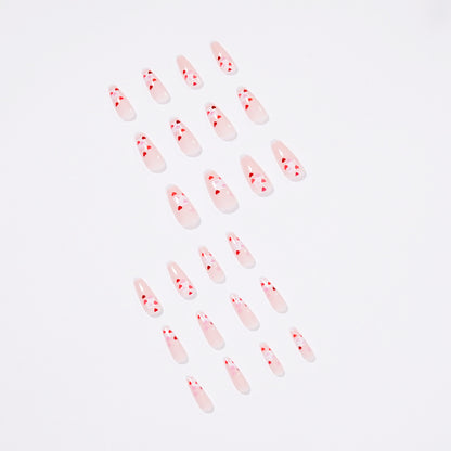 Taoxin series square sweetheart brand Press on nails Valentine's Day  temperament  piece finished  piece, removable｜365nails