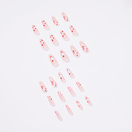 Taoxin series square sweetheart brand Press on nails Valentine's Day  temperament  piece finished  piece, removable｜365nails