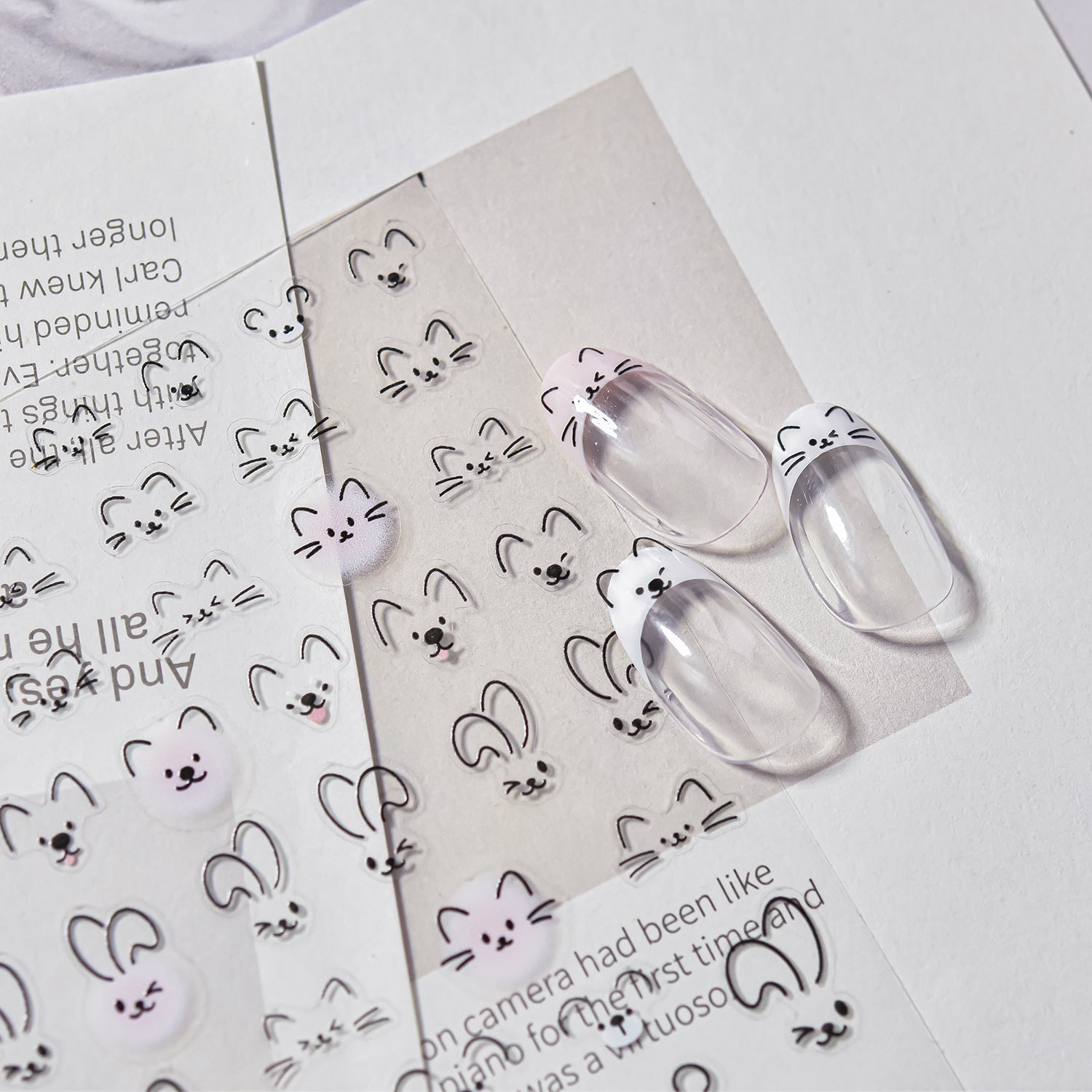 Cute Animal Faces: "Mini Buddy Face" – 5D Embossed Nail Sticker