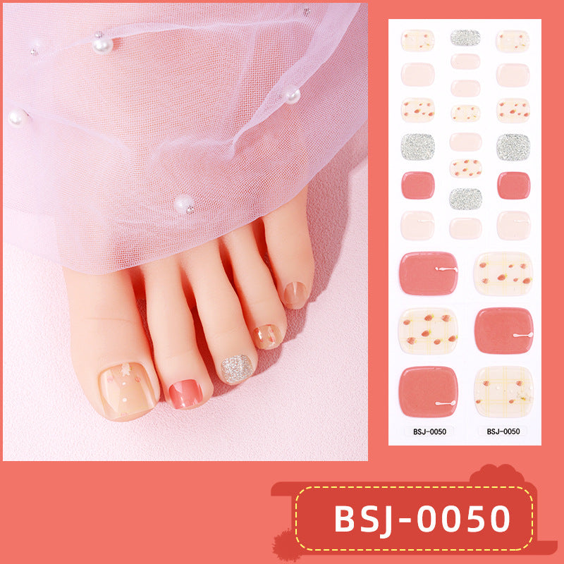 Semi-Cured Gel Nail Strips Toe Nails Four-Point Star Glossy Set (MOQ=3)