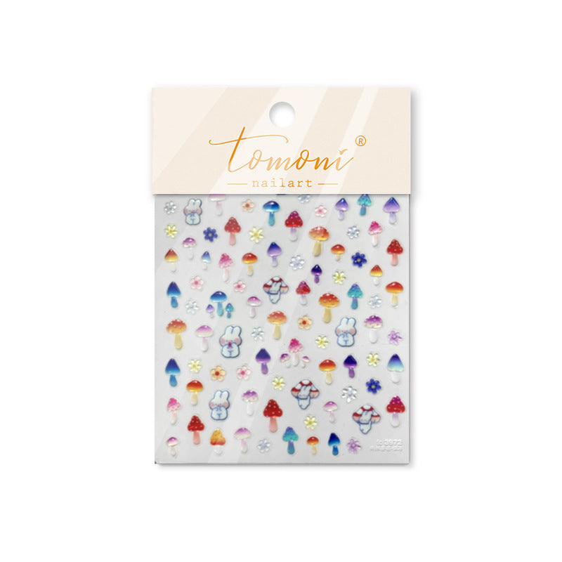 365nails: "Forêt gélatineuse : champignon et lapin" – Stickers pour ongles