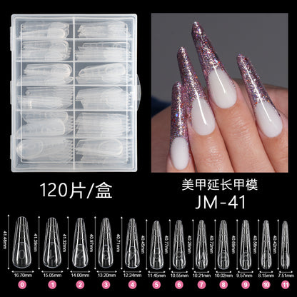 Nail Tips Crystal Nail Mold French Nail Art with Scale No Paper Holder Rapid Phototherapy 120 Pieces Extension Nail Pieces Wholesale Nail Film