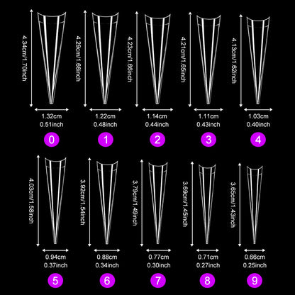 Nail Tips long-pointed semi-sticker nail piece,  triangular pointed transparent fake nail patch French pointed nail piece