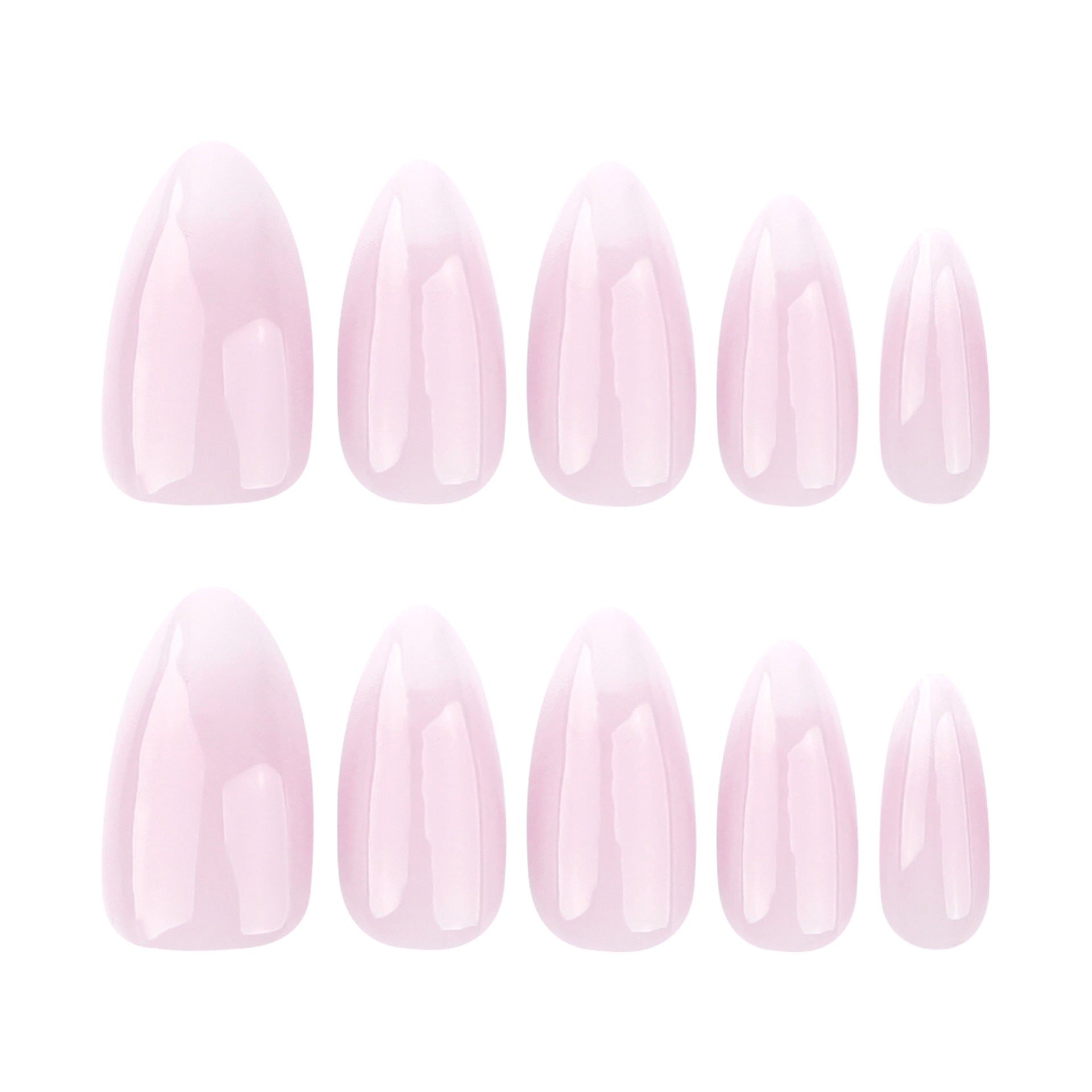 Pink and white gradual change wearable nail piece minimalist detachable nail art short almond repeatable wearable nail art wholesale｜365nails